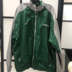 Michigan state green/grey windbreaker full zip jacket gently used size XXL
